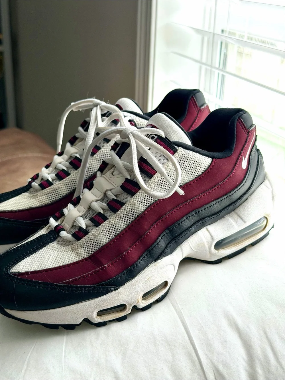 Nike Men's Sneakers in White, Black & Burgundy